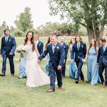 Danielle and Cayd's Dusty Blue Outdoor Wedding