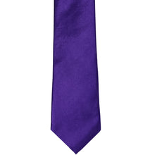 Load image into Gallery viewer, The front of an amethyst purple slim tie, laid out flat