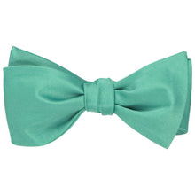 Load image into Gallery viewer, Solid color aquamarine self-tie bow tie, tied