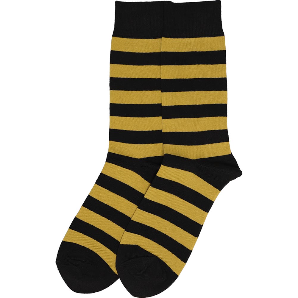 Men's Black and Gold Striped Socks TieMart Men's Black and Gold Striped Socks TieMart
