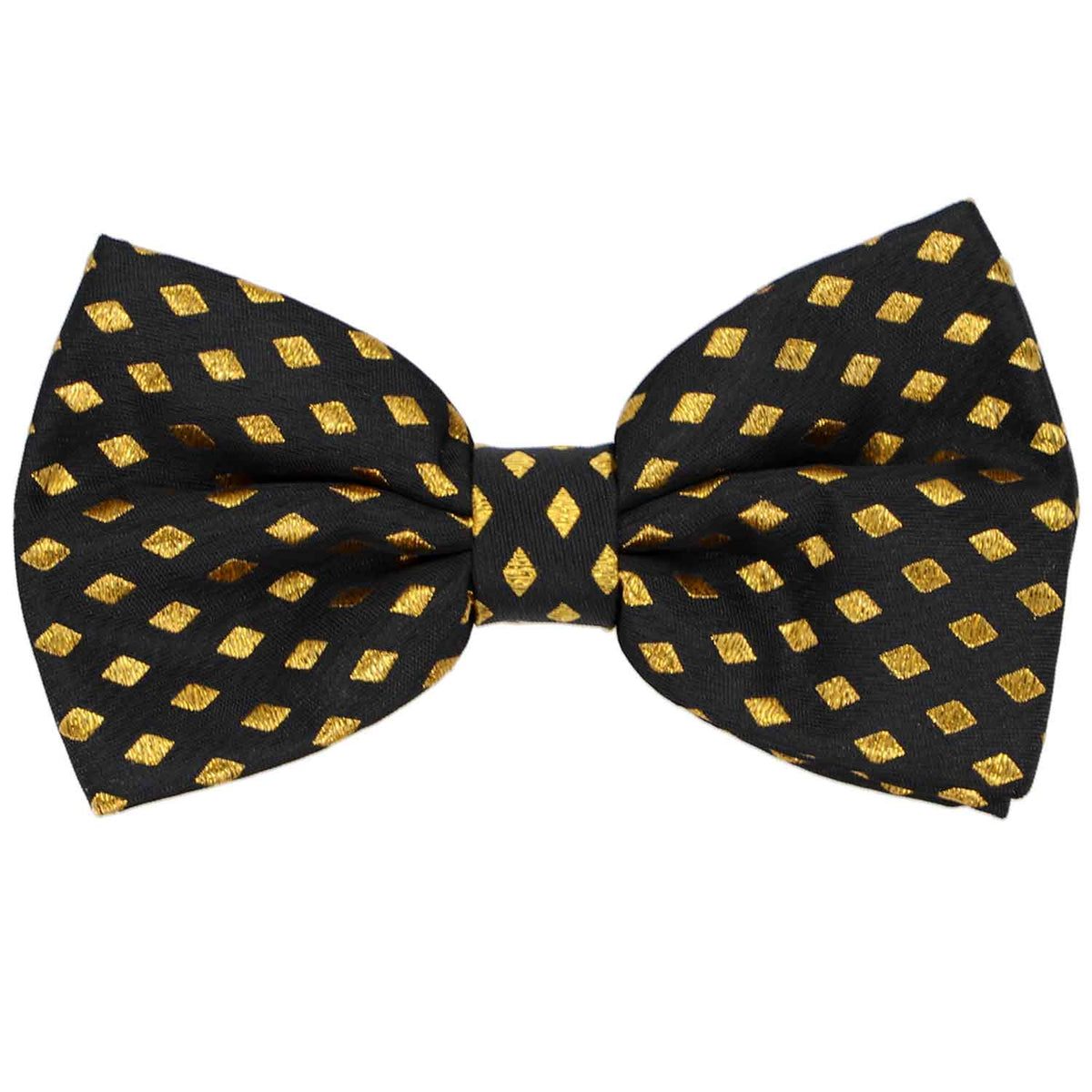 Black and Gold Geometric Bow Tie Shop at TieMart TieMart, Inc.
