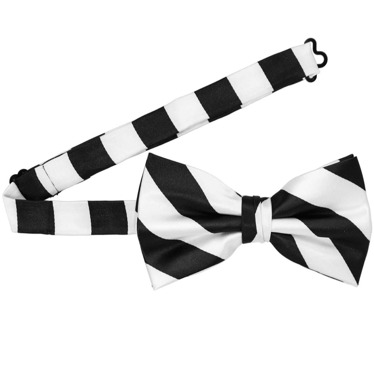 Black and White Striped Bow Tie | Shop at TieMart – TieMart, Inc