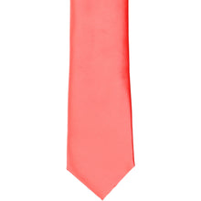 Load image into Gallery viewer, The front of a boys&#39; bright coral tie, flat