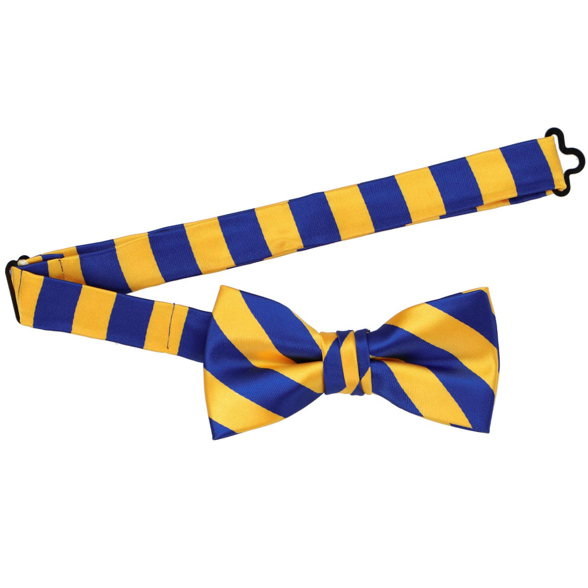 Boys' Royal Blue and Golden Yellow Striped Bow Tie Shop at TieMart