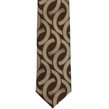 Load image into Gallery viewer, Brown large link pattern tie, laid out flat