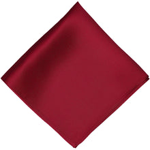 Load image into Gallery viewer, A burgundy silk pocket square, folded into a diamond shape