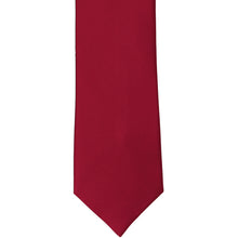 Load image into Gallery viewer, The front of a burgundy solid silk tie, laid flat