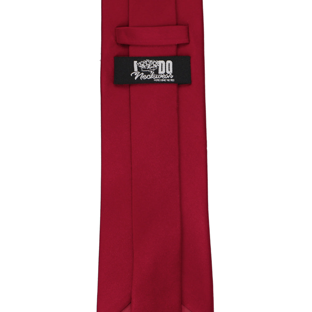 TieMart Men's Burgundy Solid Color Necktie - 100% Polyester, 57" Length, 3.5" Width