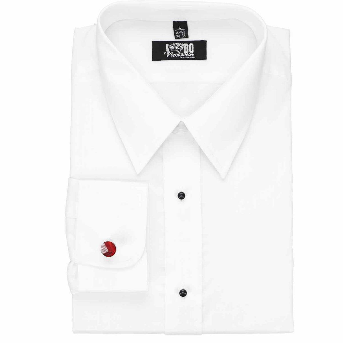 Crimson Red Plaid Fabric Cufflinks