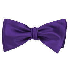 Load image into Gallery viewer, Dark purple self-tie bow tie, tied
