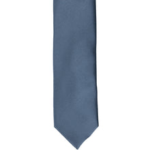 Load image into Gallery viewer, The front of a dusty blue skinny tie, flat