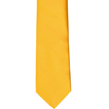 Load image into Gallery viewer, The front of a golden yellow slim tie, laid out flat