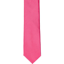 Load image into Gallery viewer, The front of a hot pink skinny tie, laid flat