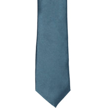 Load image into Gallery viewer, The front of a loch blue slim tie, laid out flat