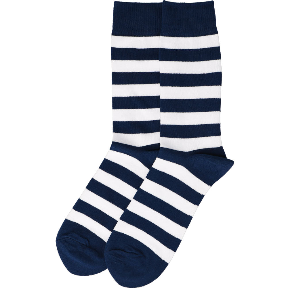 The Hamptons  Blue & White Striped Men's Dress Sock