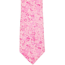 Load image into Gallery viewer, The front of a pink tie with small textured flowers, in an extra long length