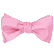 Load image into Gallery viewer, Solid pink self-tie bow tie, tied
