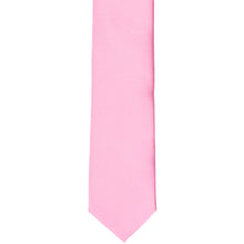 Load image into Gallery viewer, The front of a pink skinny tie, laid flat