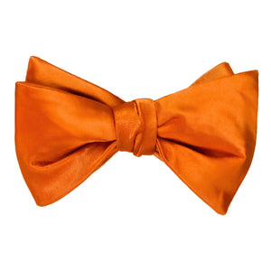 Pumpkin orange self-tie bow tie,  tied