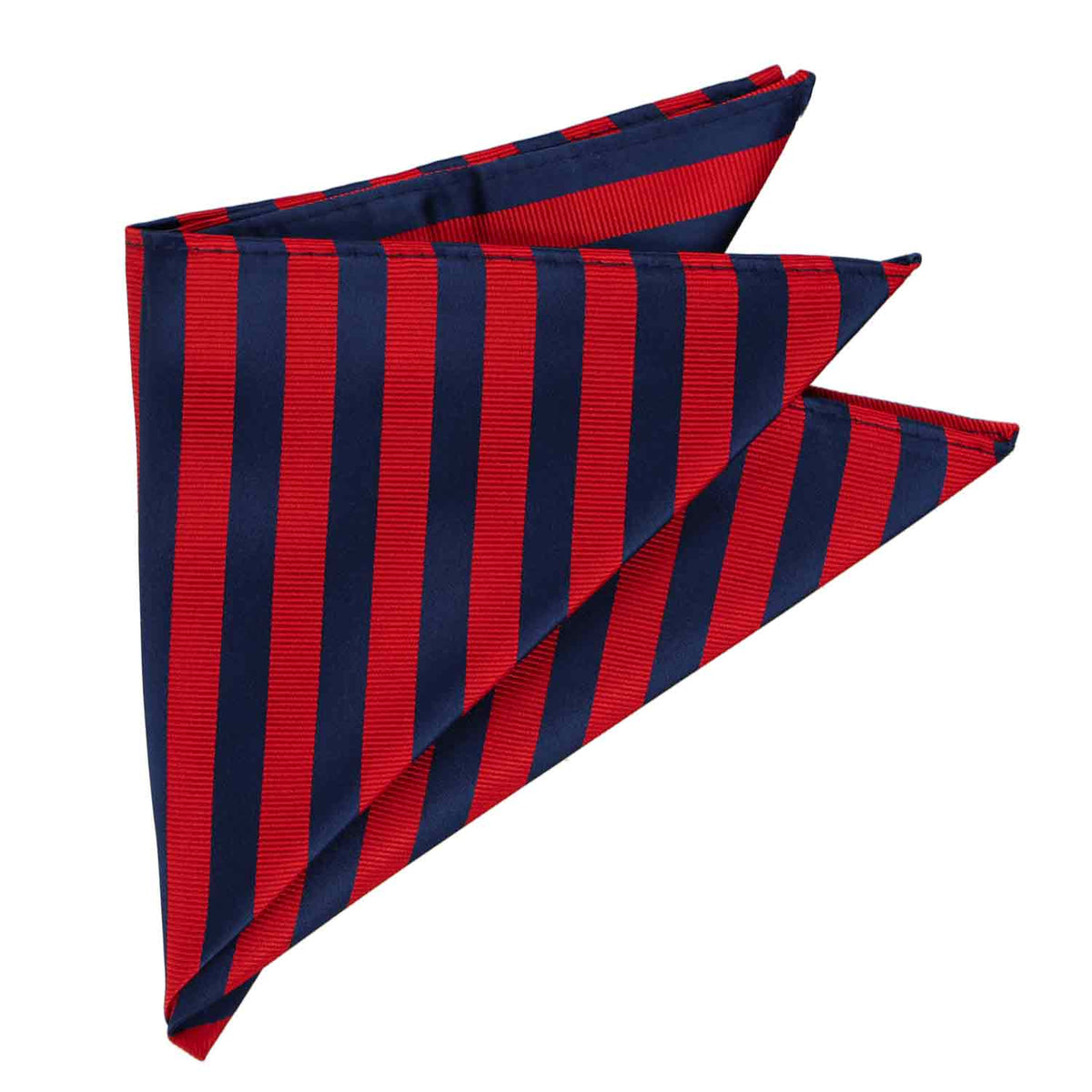 Red and Navy Blue Formal Striped Pocket Square | Shop at TieMart 