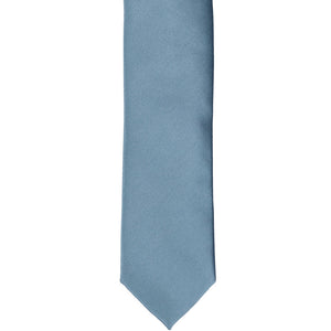 The front of a serene skinny tie, laid flat
