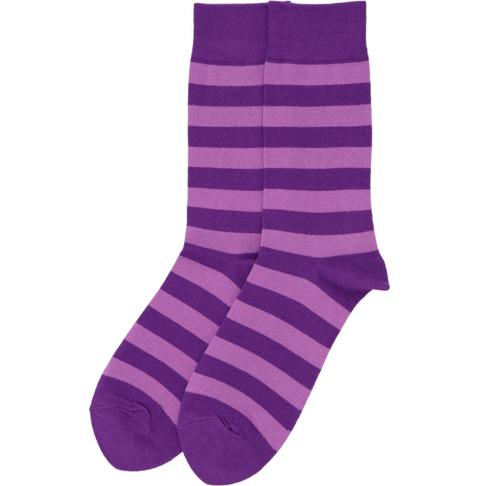 Men's Violet and Bright Lavender Striped Socks TieMart Men's Violet and Bright Lavender Striped Socks TieMart