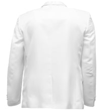 Load image into Gallery viewer, The back of an all-white dinner jacket