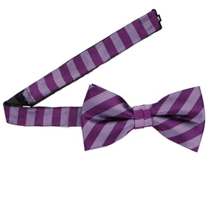 Deep Wisteria Formal Striped Bow Tie