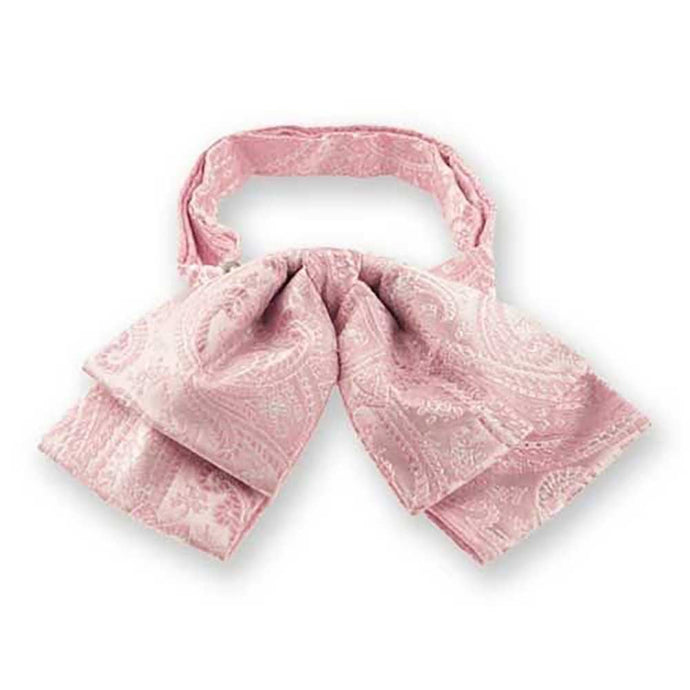 Light pink paisley floppy bow tie, front view