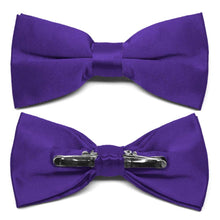 Load image into Gallery viewer, Amethyst Purple Clip-On Bow Tie