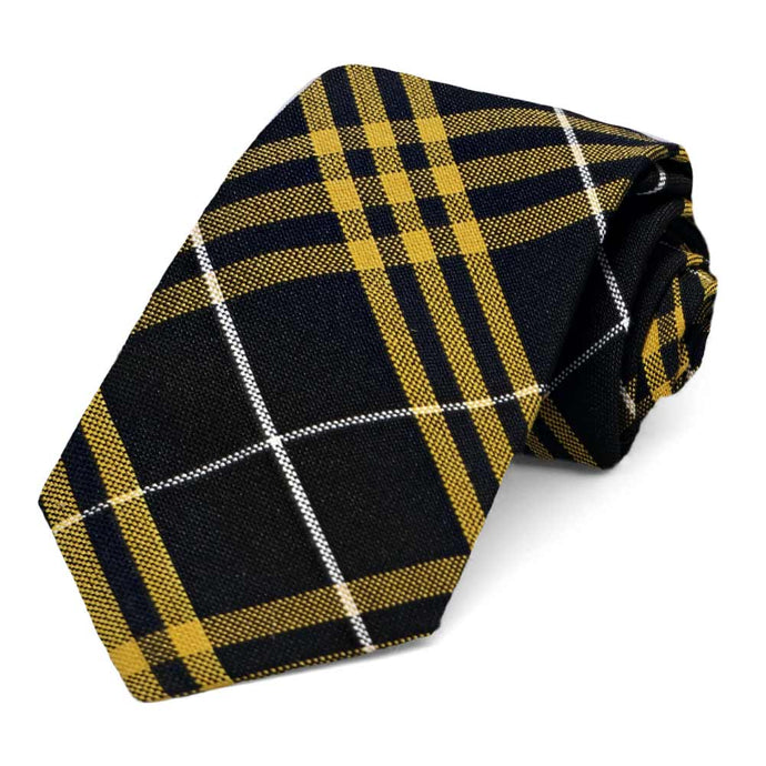 Black and gold plaid tie