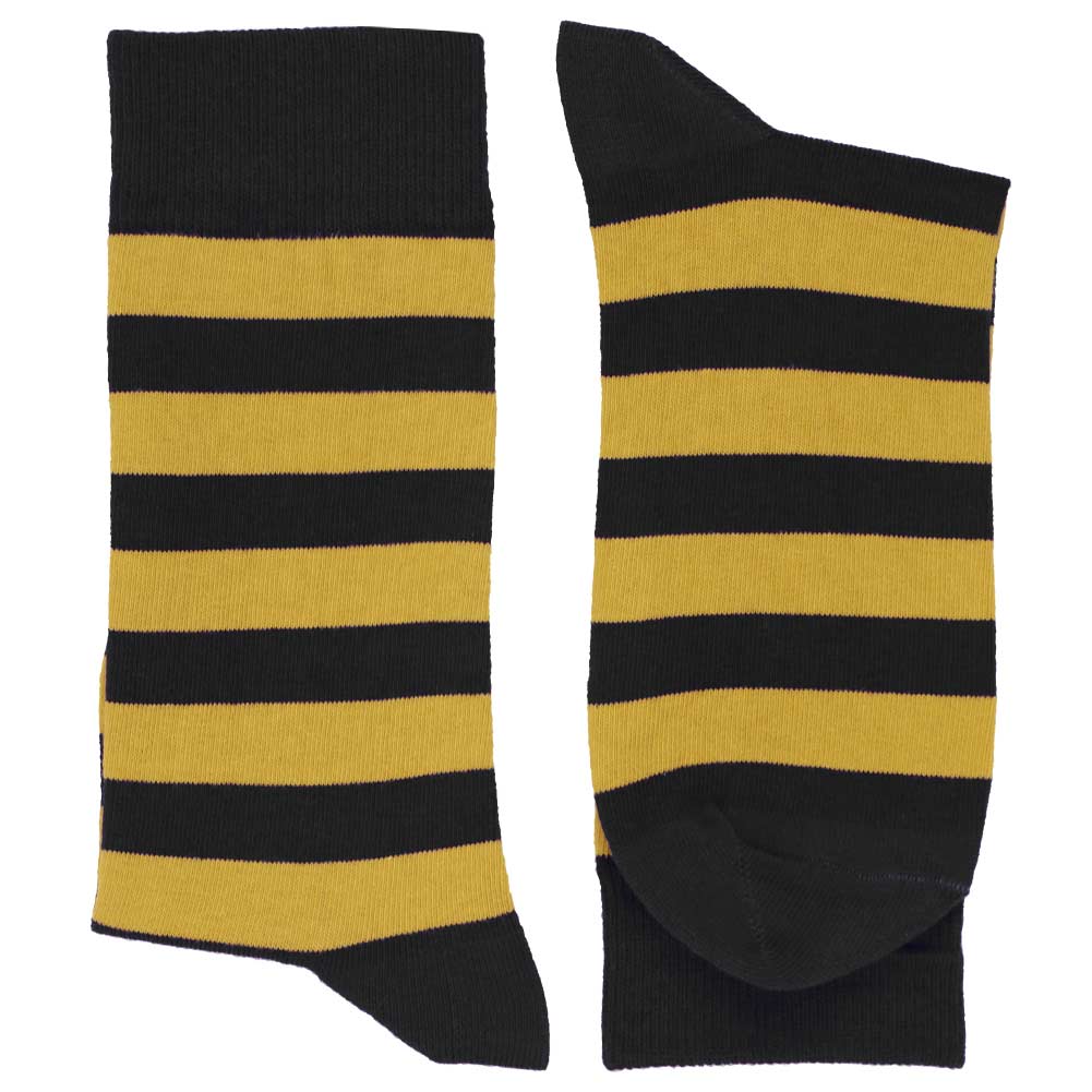 Men's Black and Gold Striped Socks TieMart Men's Black and Gold Striped Socks TieMart