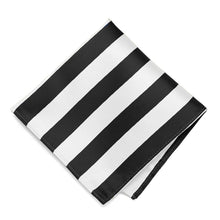 Load image into Gallery viewer, Black and White Striped Pocket Square