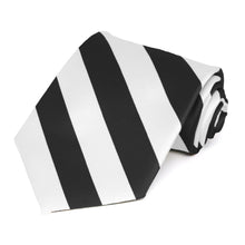 Load image into Gallery viewer, Black and White Striped Tie
