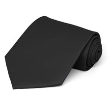 Load image into Gallery viewer, Black Extra Long Solid Color Necktie