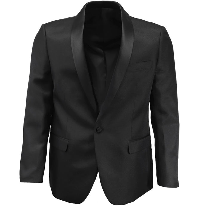 Front view of a black suit jacket