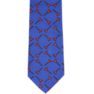 Red and blue plunger necktie front view