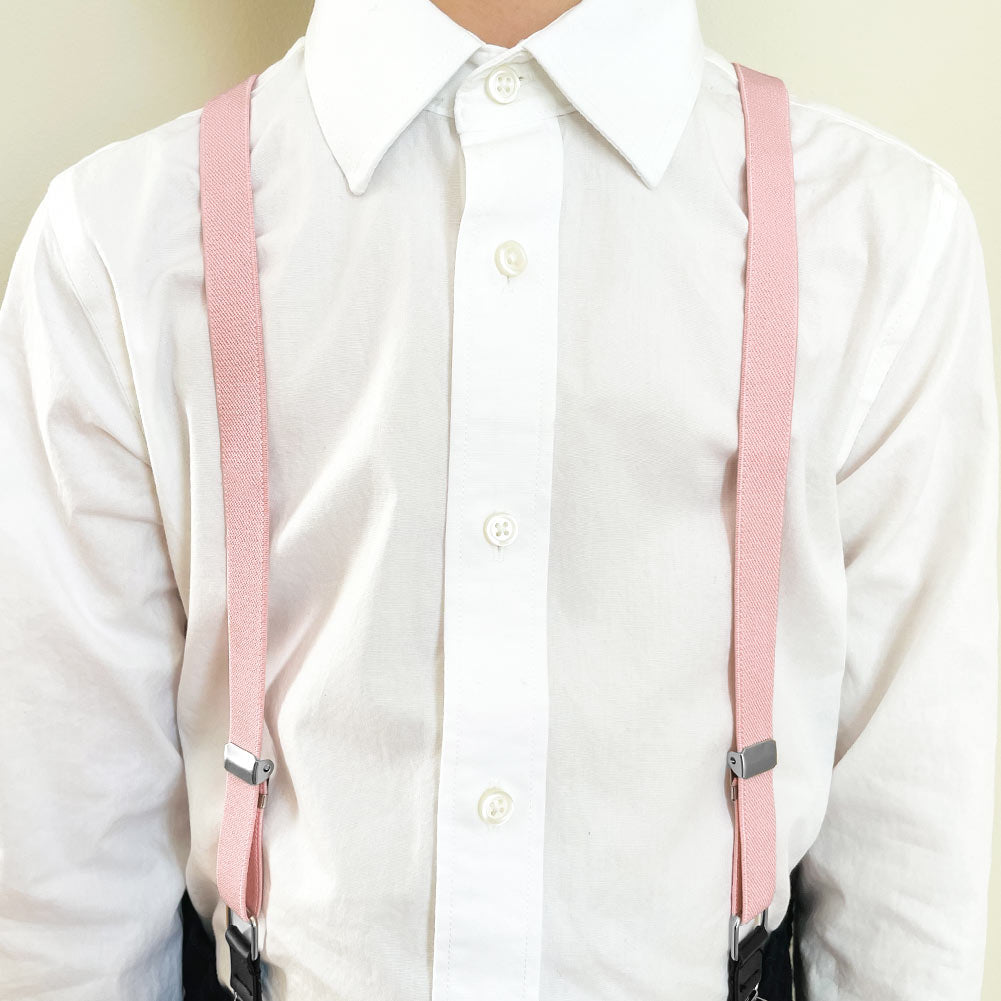 black dress shirt with pink suspenders Black Suspenders & Grey Pink Floral Bow Tie - Baby to Adult Sizes