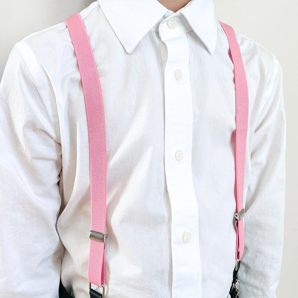 pink dress shirt with suspenders Boys' Pink Skinny Suspenders TieMart