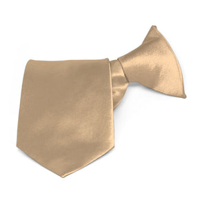 Boys' Bronze Solid Color Clip-On Tie, 8" Length