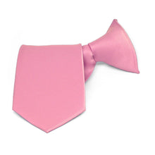 Load image into Gallery viewer, Boys&#39; Bubblegum Pink Solid Color Clip-On Tie