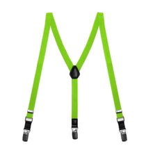 Load image into Gallery viewer, Boys&#39; Hot Lime Green Skinny Suspenders