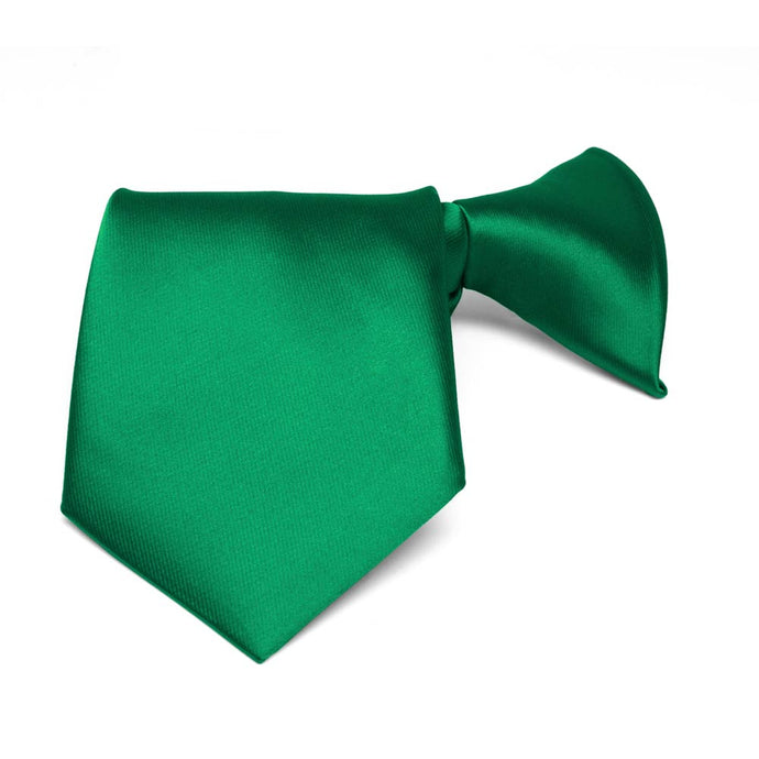 Boys' Kelly Green Solid Color Clip-On Tie