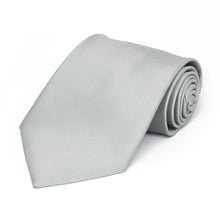 Load image into Gallery viewer, Boys&#39; Light Silver Premium Solid Color Tie