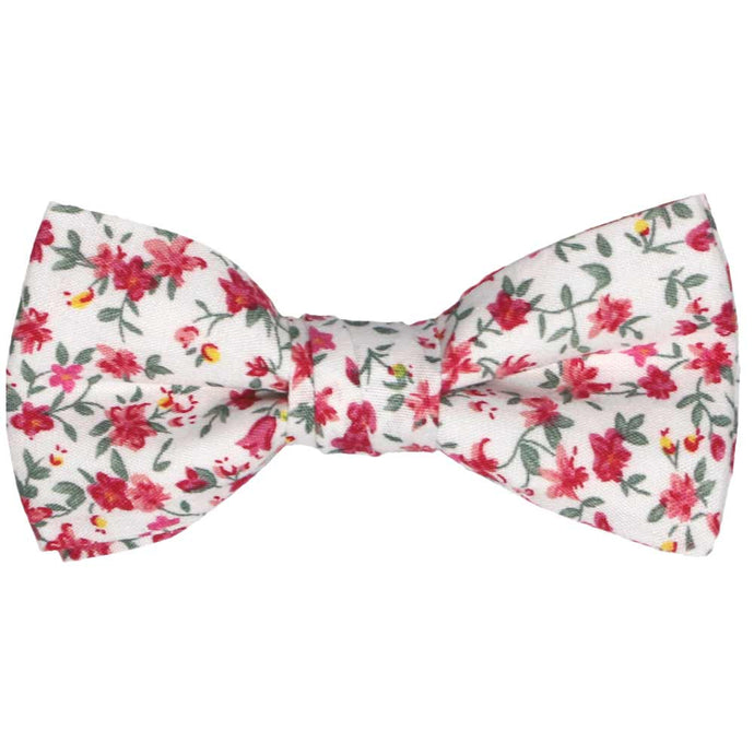 Boys pink small flower bow tie