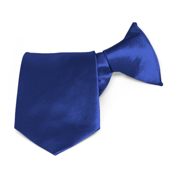 Boys' Sapphire Blue Solid Color Clip-On Tie