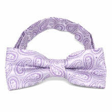 Load image into Gallery viewer, A boys&#39; purple paisley bow tie