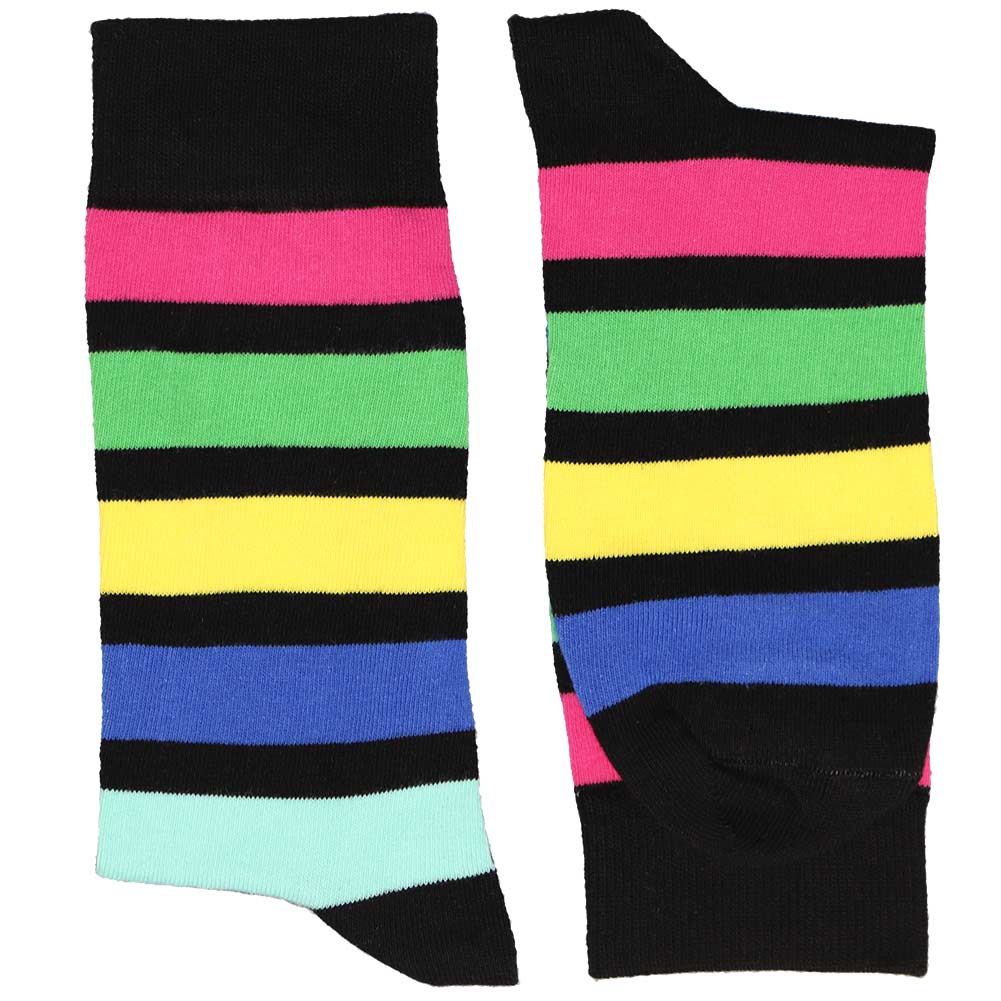 Men's Crazy Striped Socks, Bright Tones | Shop at TieMart
