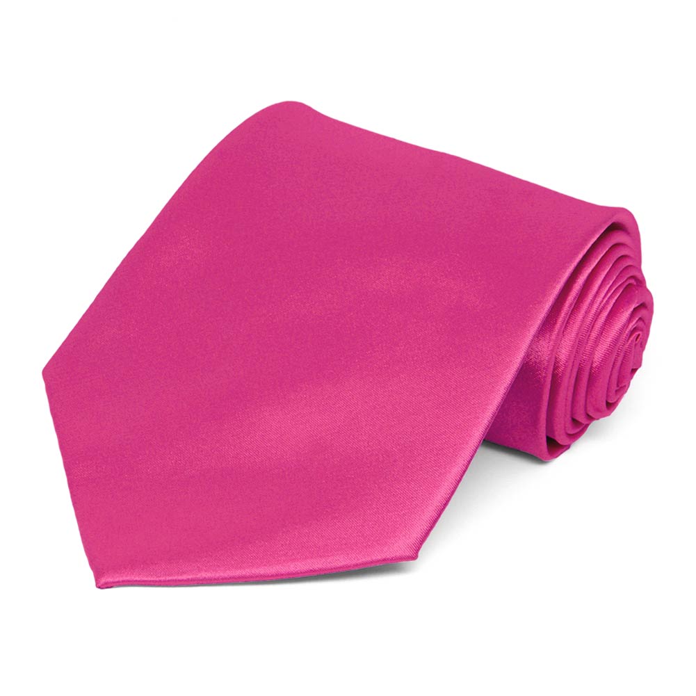 Bright Fuchsia Extra Long Solid Color Necktie | Shop at TieMart