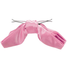 Load image into Gallery viewer, Bright pink clip-on bow tie side view